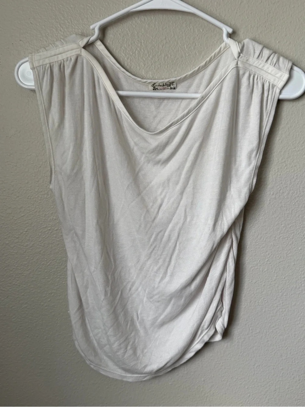 Free people intimately white muscle tee Drape Front Top medium Minimalist